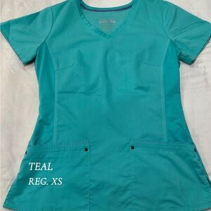 Women Teal Scrub Top XS